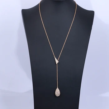 AB troch-dimenzionální oválne plný drahokamu drop loptu môže posunúť Y-tvare módne temperament náhrdelník žena