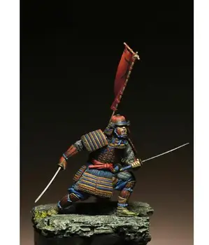 1/24 75MM Dávnych Samurai warrior muž 75MM Živice obrázok Modelu súpravy Miniatúrne gk Unassembly Nevyfarbené