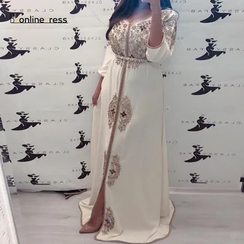 Bbonlinedress Elegantné Večerné Šaty 2020 Výšivky Crystal Lištovanie Dlho Prom Šaty Moslimských Štýl Formálne Šaty vestido de festa