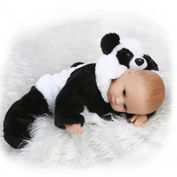 NPK realisticky reborn baby doll vinyl vinyl silikónové mäkké skutočný dotyk 40 cm bavlna telo panda novorodenca dievčatá bábiky deti Narodeninám
