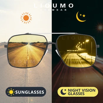 LIOUMO Nadrozmerné Dizajn slnečné Okuliare Pre Mužov Deň Noc Phochromic Polarizované Okuliare Ženy Cestovanie Okuliare UV400 gafas de sol hombre