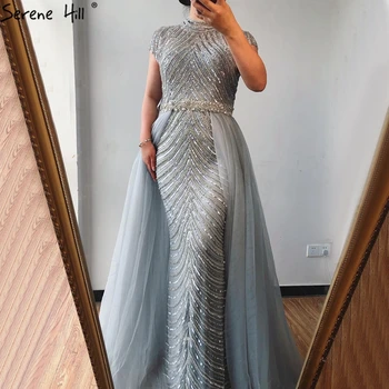 Dubaj O-Krku Spp Rukáv Lištovanie Večerné Šaty 2020 Nahé Sexy Morská panna Formálne Šaty Serene Hill Plus Veľkosť LA60777