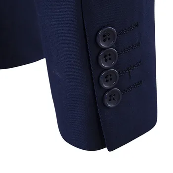 Pánske 3 Kusy Čierne Elegantné Obleky S Nohavice Značky Slim Fit Jediného Tlačidla Strana Formálne Business Šaty, Oblek Muž Set#LR2