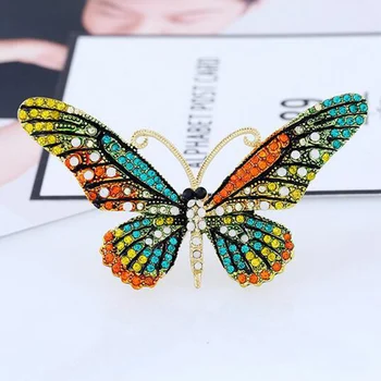 3D Drahokamu ful Brošňa Pin Roztomilý Zvierat Motýľ, plne Tvarované Kolíky pre Šaty, Kabáty Módne Šperky 4 s Kolíkmi