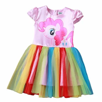 Letné My Baby Girl fashion Bavlnené Šaty Deti Oblečenie Dievčatá little Pony Šaty Kreslených Princezná Strany Kostým Detský Oblečenie