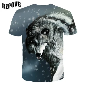 2019 Lete Najnovšie Wolf 3D Tlač Zvierat v Pohode Funny T-Shirt pánske Krátke Rukáv Top T-Shirt pánske Módne T-Shirt