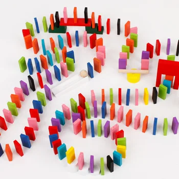 100 Ks/set Drevené Domino Inštitúcia Príslušenstvo Orgán Bloky Rainbow Skladačka Vzdelávacie Hračky pre Deti,