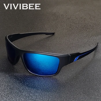 VIVIBEE Polarizované Zrkadlo Modrá Vonkajšie Športové slnečné Okuliare pre Mužov Beží 2020 UV400 Klasické Jazdy Muž Rybárske Okuliare