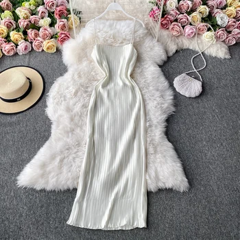 Kimutomo Ženy Elegantné Šaty Vintage francúzsky Štýl 2020 Nové Módne Dámy A-line Party Šaty Pevné bez Rukávov Skladaný Vestidos