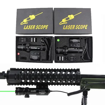 Taktické Mimo Red Dot Zelený Laser Sight Mount Pre M4A1 AR 15 Ak47 74 Hk 416 Airsoft Puška Laser Nastaviteľné Prepnúť Puška Rozsah