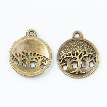 60 ks retro kovové zliatiny zinku strom prívesok pre DIY handmade šperkov náhrdelník, takže 6833