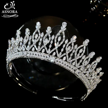 Luxusné svadobné doplnky do vlasov tiaras, žien CZ vlasy príslušenstvo nevesta tiaras a koruny svadbu. Bezfarebný šperky A00841
