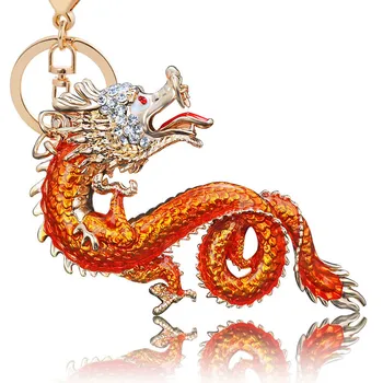 Kreatívne Čínsky drak tvar hliníkový prívesok na mužskej osobnosti auto krúžok žien taška prívesok keychain