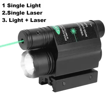 Taktické Zbraň Zbraň Svetlo LED Baterka Zelená/Červená Bodka Laserový Pohľad Vzdialený Spínač Airsoft Pištoľ Pištoľ Svetlo pre 11/20 mm Železničnej