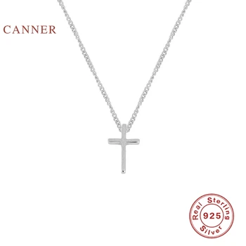 CANNER Doplnky, Módne Jednoduché Kríž Reálne 925 Sterling Silver Náhrdelník Pre Ženy 2020 Šperky Očarujúce Choker Príveskom Bijoux Golier