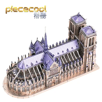 Piececool NOTRE DAME CATHEDRAL budovy v PARÍŽI Model súpravy 3D kovov puzzle laserové rezanie Pílou HOBBY Hračky darček pre deti