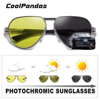 CoolPandas 2020 Photochromic Hliníka, Horčíka Pilot Polarizované Slnečné Okuliare Muži Ženy Deň Nočné Videnie Slnečné Okuliare Gafas De Sol
